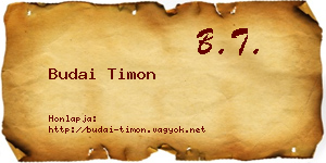 Budai Timon névjegykártya
